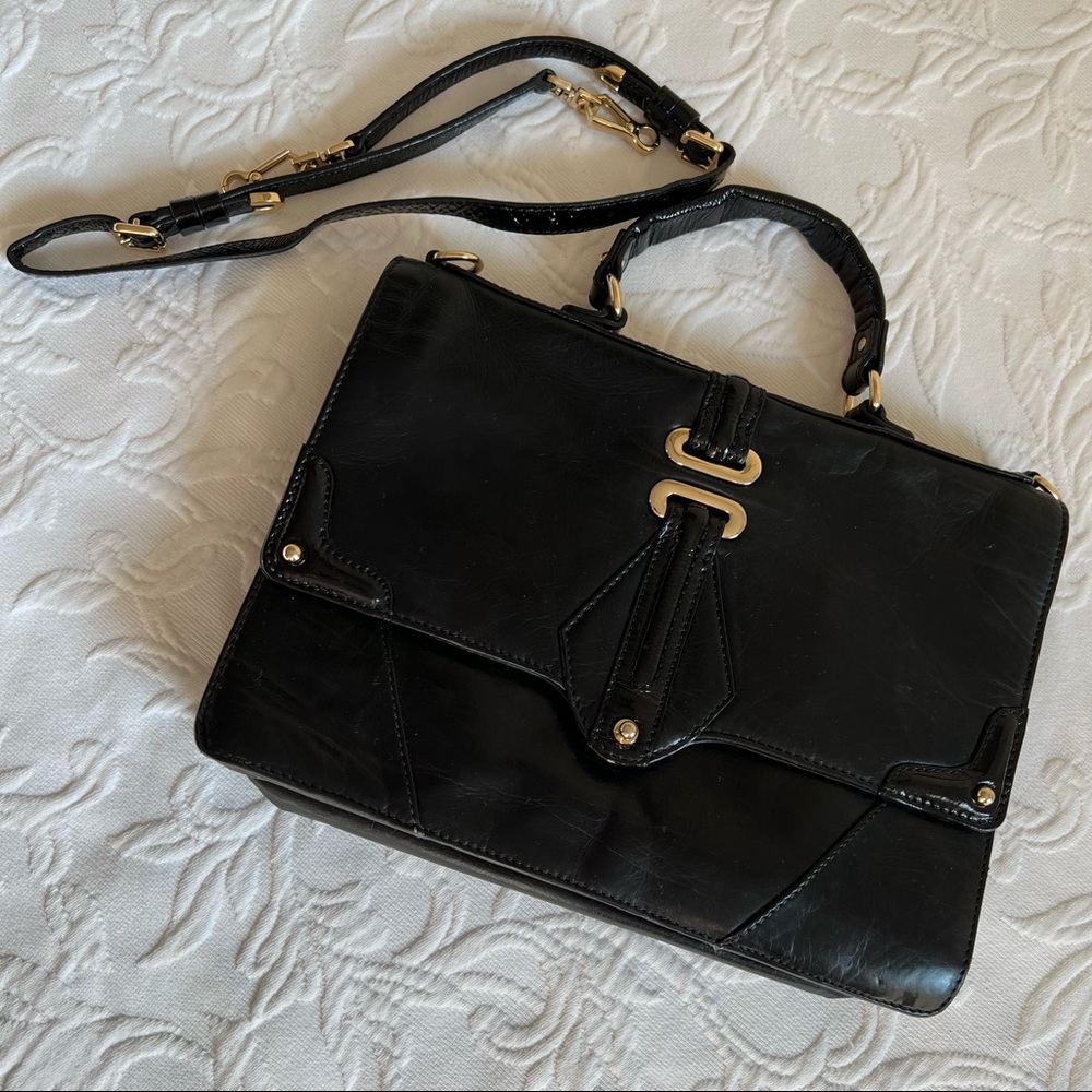 Rebecca Minkoff Collection Patent Leather Trim Shoulder Bag